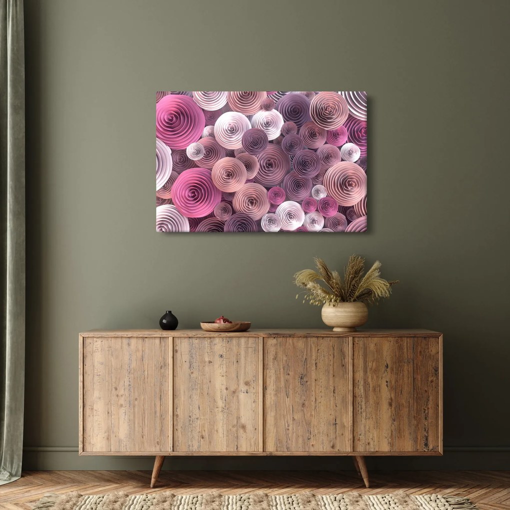 Tablou abstract a florii de trandafir (90x60 cm)