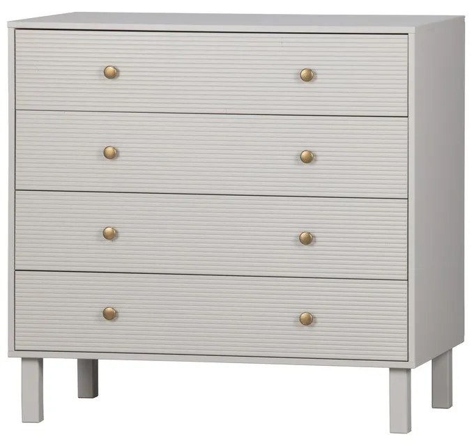 Comodă gri deschis joasă din lemn de pin 94x91 cm Madu – WOOOD