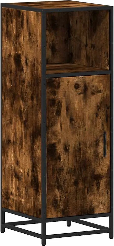 vidaXL Dulap de baie, stejar afumat, 35x37,5x100 cm, lemn prelucrat