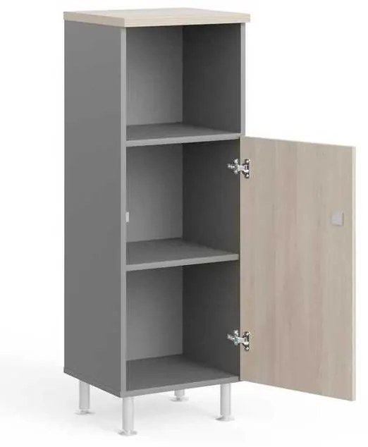 Dulap mediu Manager LUX 45 x 43 x 129,2 cm, dreapta, salcâm deschis / gri