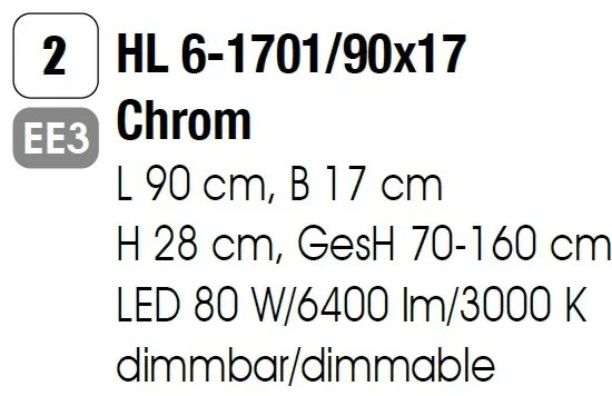 Candelabru, Lustra LED design LUX PRISM, chrome