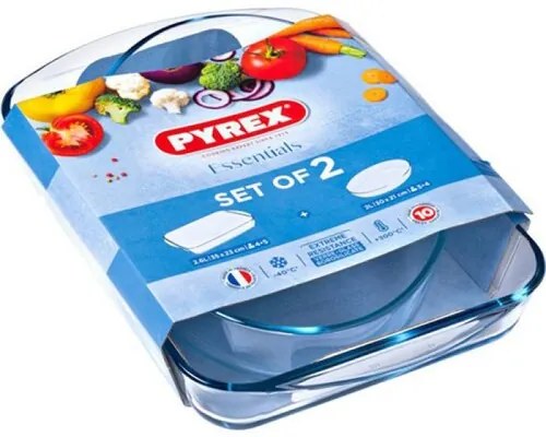 Set de vase de copt din sticlă Pyrex 2 buc, 2,7 l+ 2,2 l