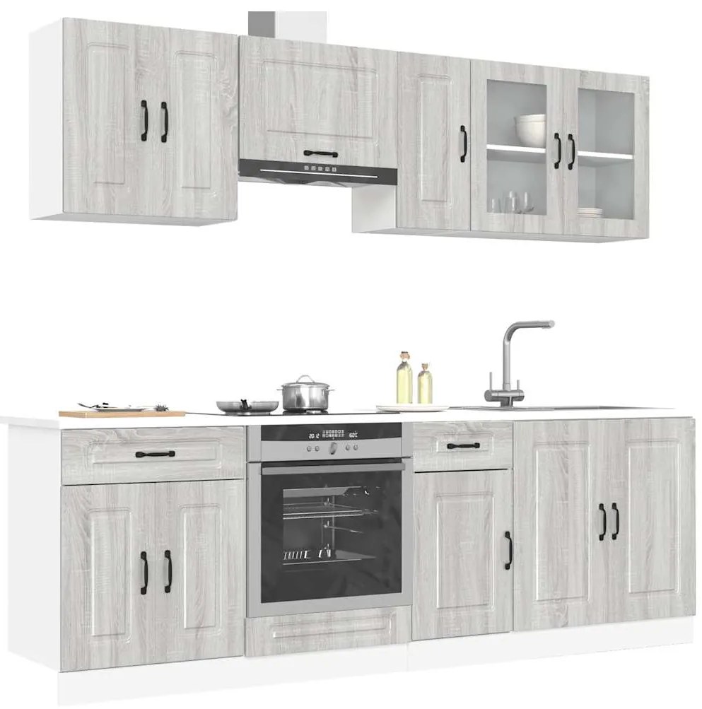 vidaXL Set de dulapuri de bucătărie 8 piese „Kalmar” lemn Sonoma gri