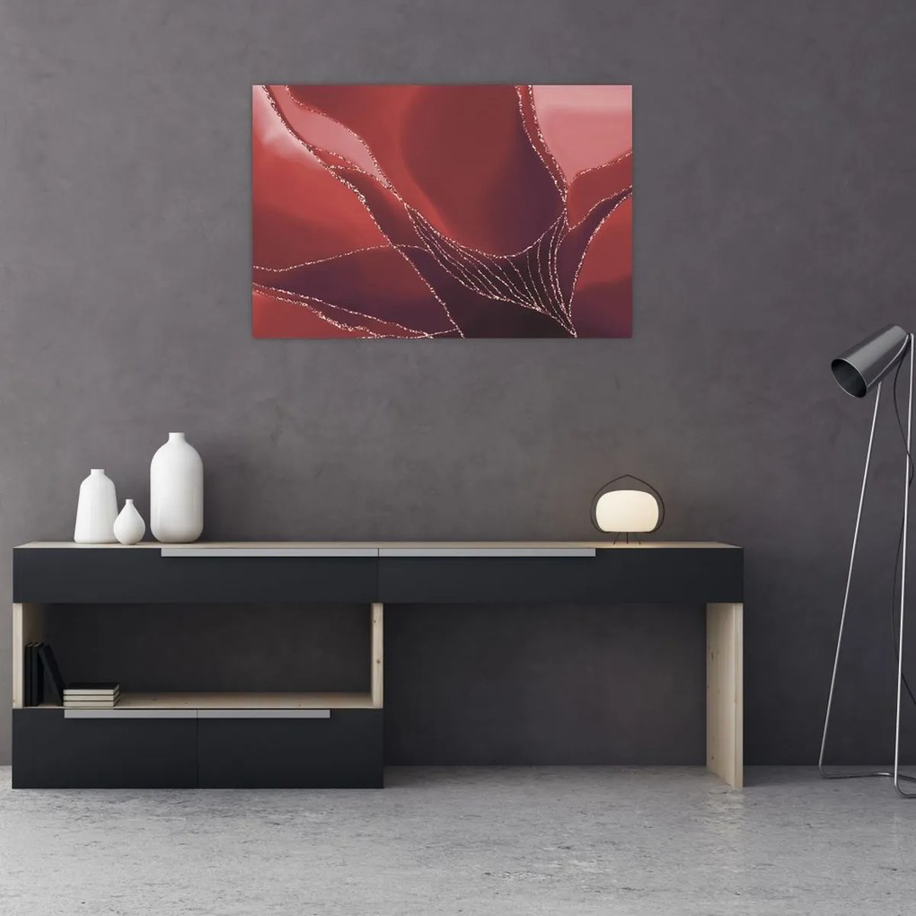 Tablou - Floare abstractă roșie N⁰2 (90x60 cm)
