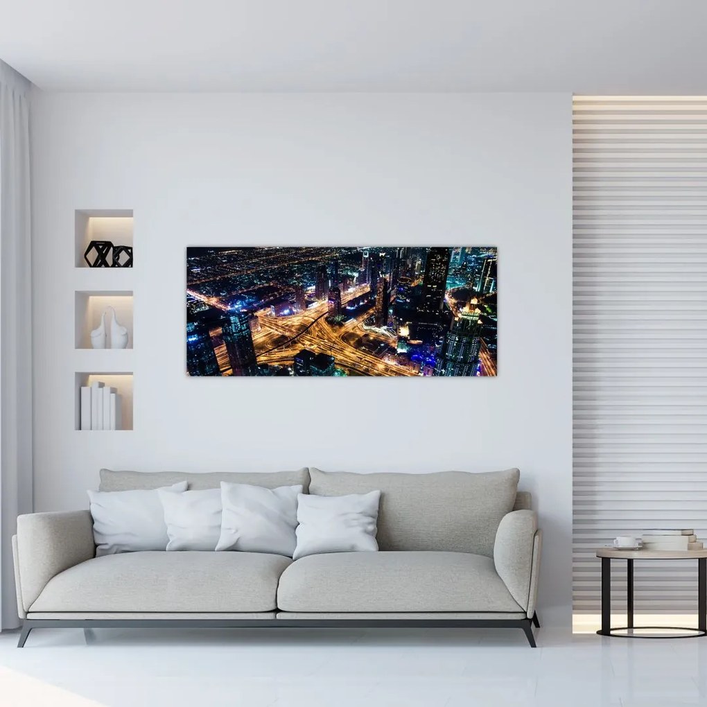 Tablou cu oraș nocturn (120x50 cm), în 40 de alte dimensiuni noi