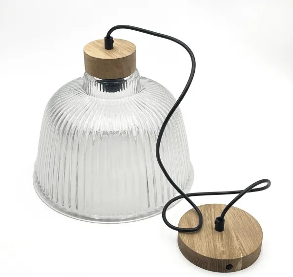 Lampă suspendată cu cablu ASTA 1x E27/60W/230V Ø 28 cm, stejar