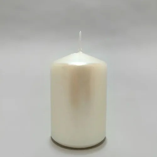 Lumanare alba perlata 8 cm