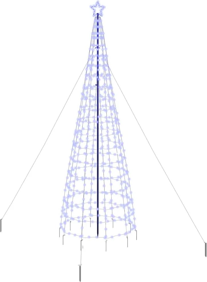 vidaXL Brad de Crăciun LED cu țevi de prindere în pământ 400 cm Fier