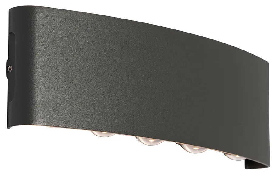 Lampă de perete pentru exterior gri închis incluzând LED 10 lumini IP54 - Silly