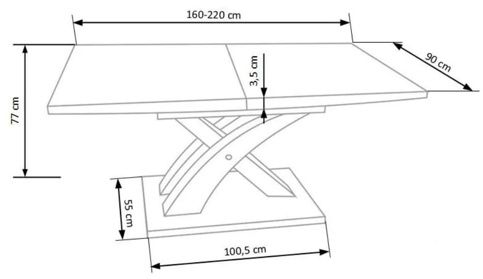 Masa de bucaterie Sandor II, gri/alb