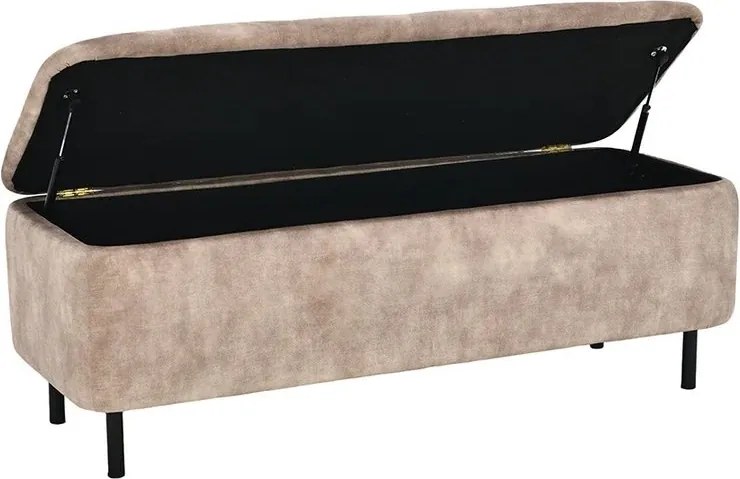 Bancheta cu spatiu de depozitare Catifea bej, EN VOGUE 120cm