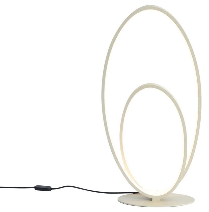 Lampă de masă de design bej, incl. LED, cu 3 trepte de intensitate luminoasă - Boomerang