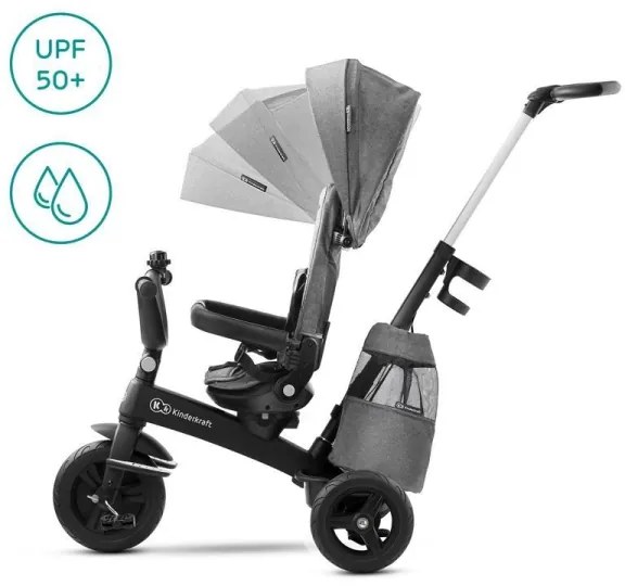Tricicletă pentru copii 5v1 EASYTWIST gri/neagră KINDERKRAFT