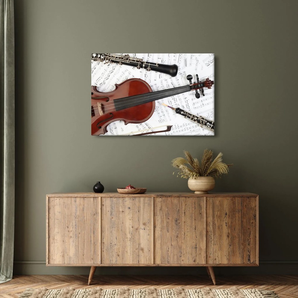 Tablou - Unelte muzicale (90x60 cm)