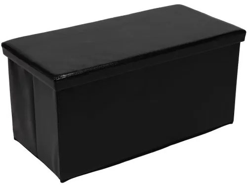 Bancă pliabilă cu spațiu de depozitare - negru