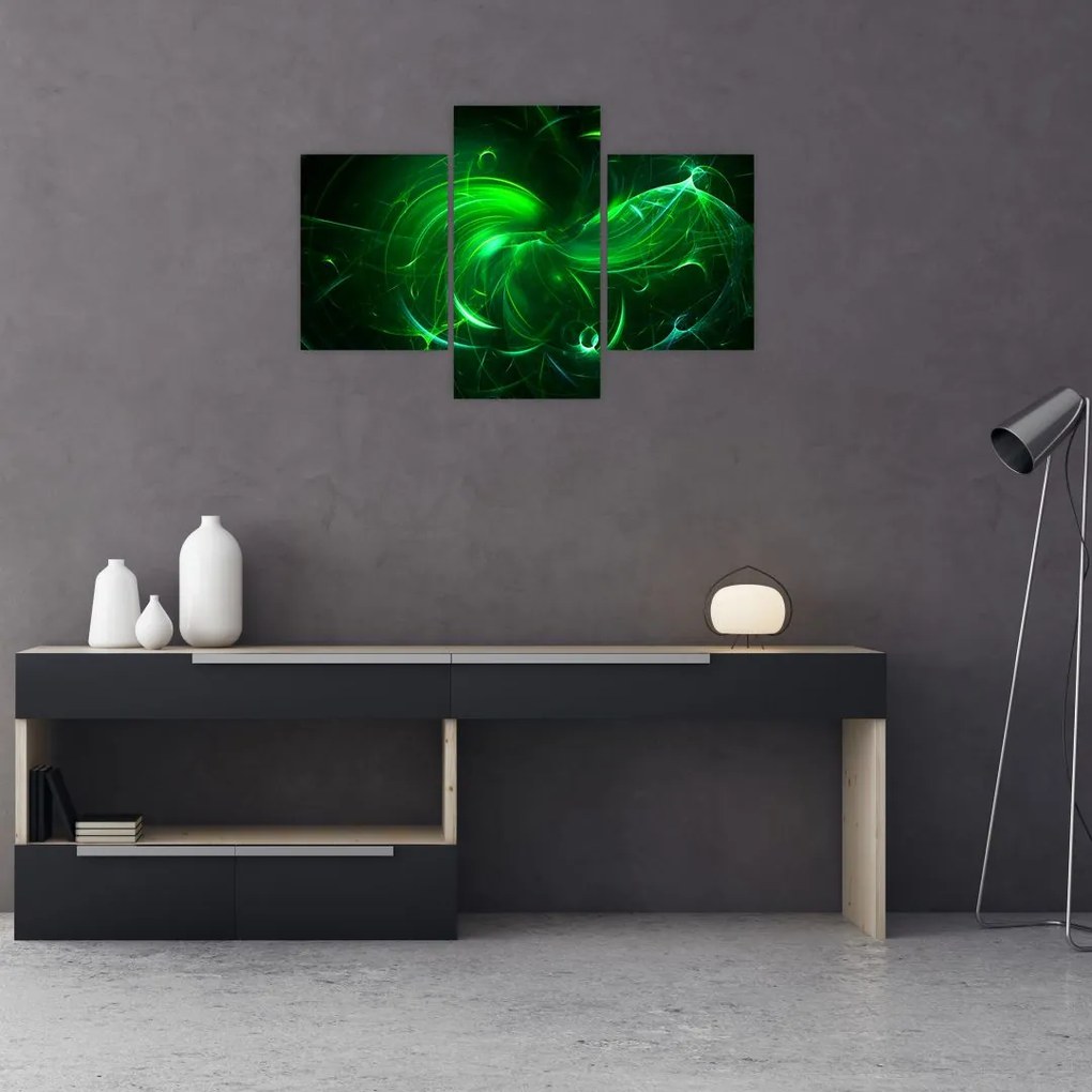 Tablou - abstracție verde (90x60 cm)