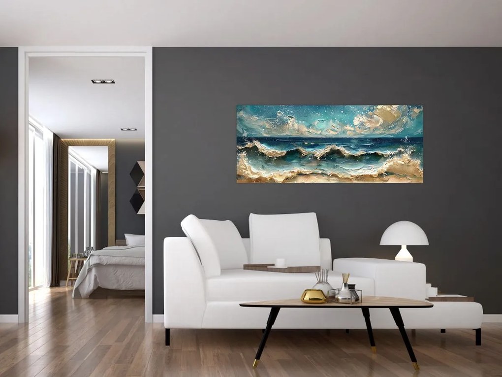 Tablou - Pictura mării (120x50 cm)