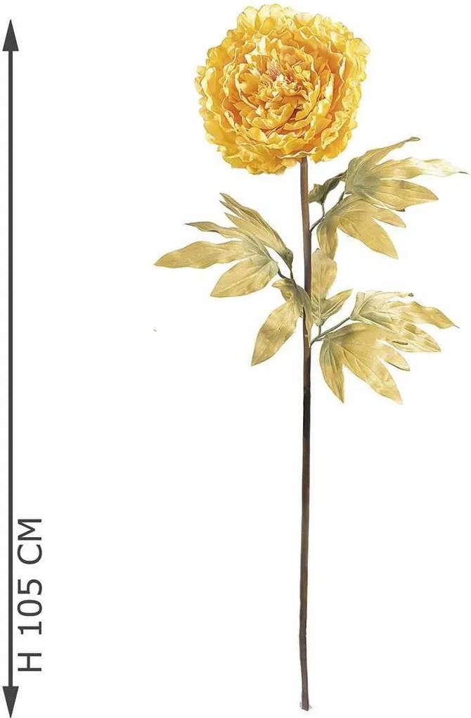 Floarea artificiala Peonia galbena 105 cm