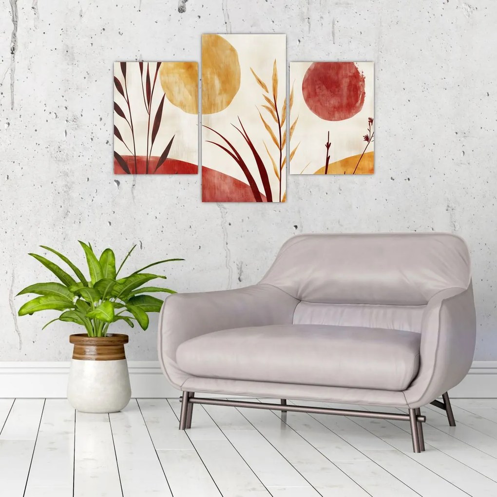 Tablou - Plante și cercuri (90x60 cm)