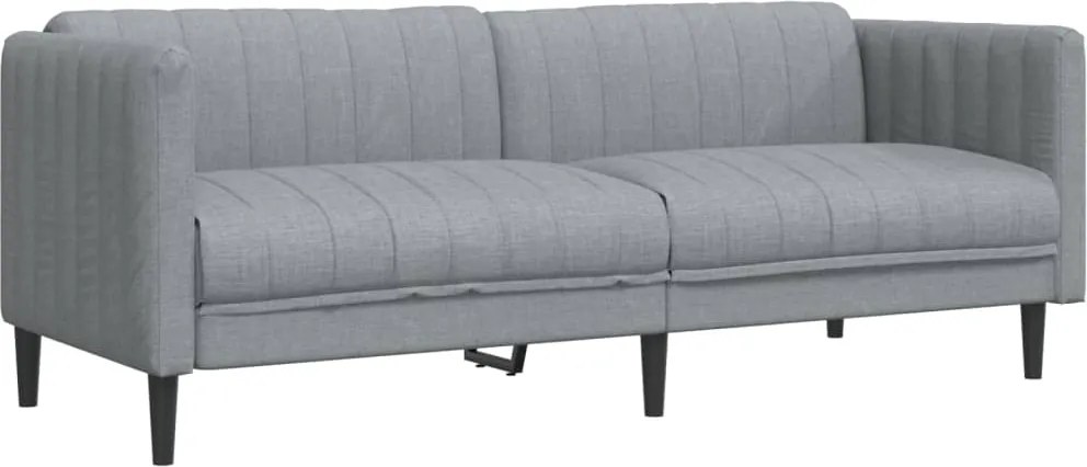 vidaXL Canapea cu 3 locuri, gri deschis, material textil