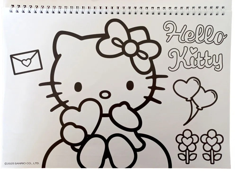 Hello Kitty Sweetheart Caiet de schițe spirală A/4 cu 40 de foi și autocolante