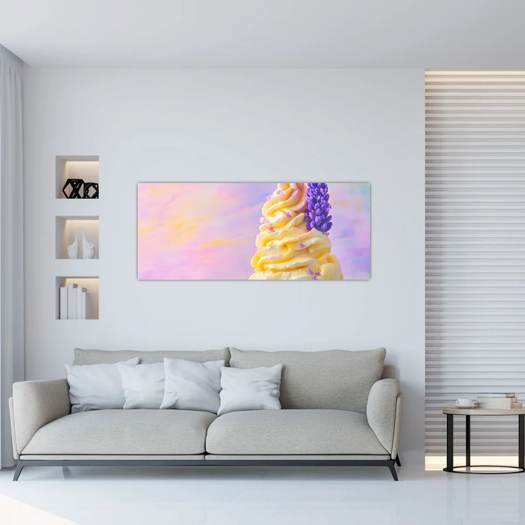 Tablou - Înghețată cu lavandă (120x50 cm)