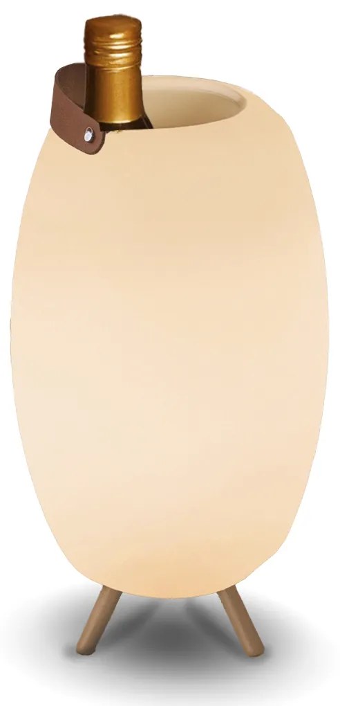 Lampă de podea albă 40,5 cm, incl. LED și difuzor, cu intensitate reglabilă, RGBW IP44 cu telecomandă - Apolo