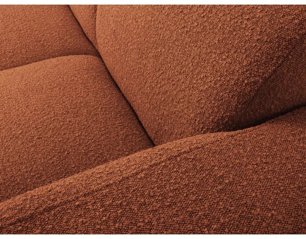 Colțar maro cu tapițerie din stofă bouclé (colț dreapta) Molino – Micadoni Home