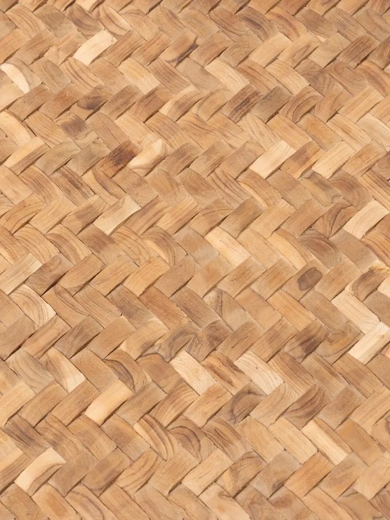 Măsuță de cafea din lemn de mango și tec împletit, natur, finisaj artizanal, 120×70×42 cm, „Trenza"
