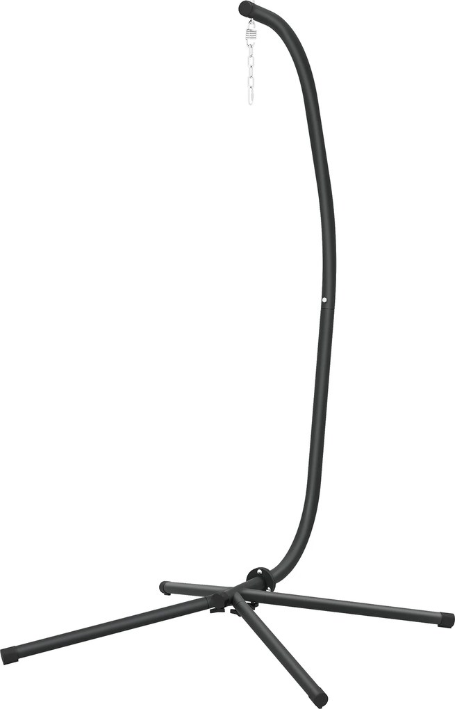 Outsunny Cadru pentru fotoliu suspendat în formă de C Reglabil pe înălțime Suport metalic cu lanț de suspendare până la 150 kg Negru | Aosom Romania