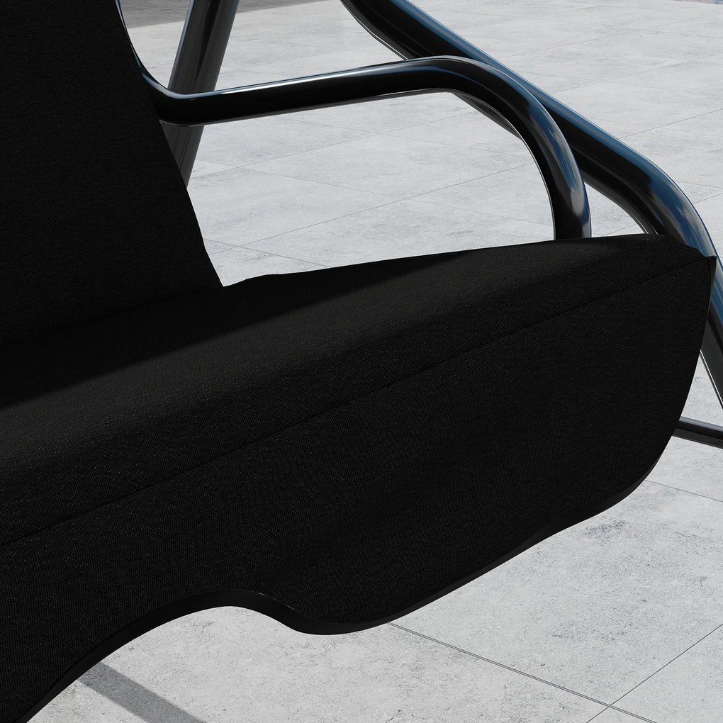 Outsunny Balansoar de Grădină 3 Locuri cu Acoperiș Reglabil și Perne Moi din Poliester, Capacitate 240 kg, 170x110x153 cm, Negru | Aosom Romania