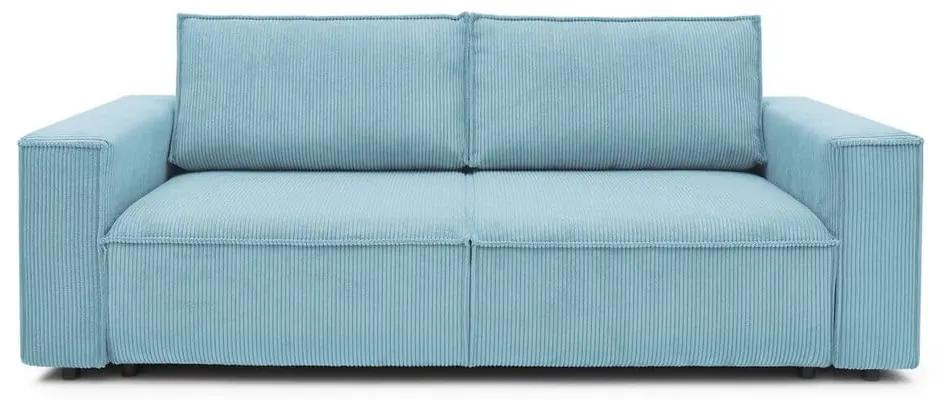 Canapea extensibilă cu velur Bobochic Paris Nihad, 245 cm, albastru deschis