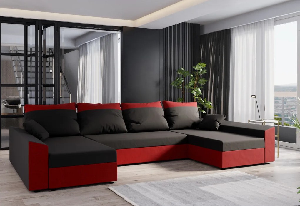Supermobel Canapea extensibilă în formă de U PAUL N, 311x90x125, rainbow 15/rainbow 31
