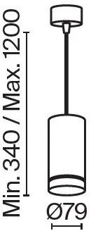 Pendul LED design tehnic Orlo negru