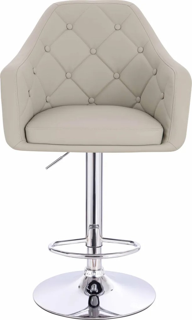 HR831W Scaun Ecru Piele Ecologica Premium Soft cu Bază Cromata