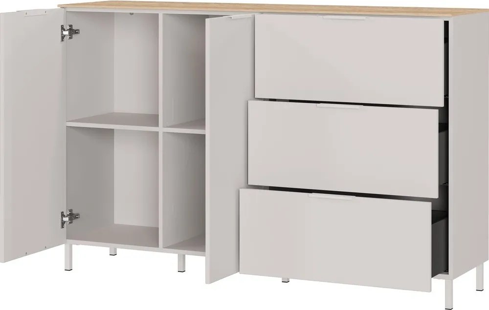 Comodă crem cu aspect mat 151x98x40 cm Savoca – Germania