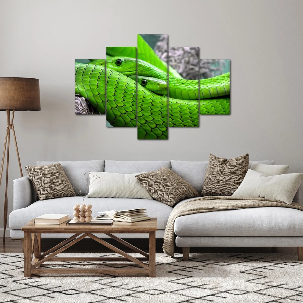 Tablou cu șerpi verzi (150x105 cm)