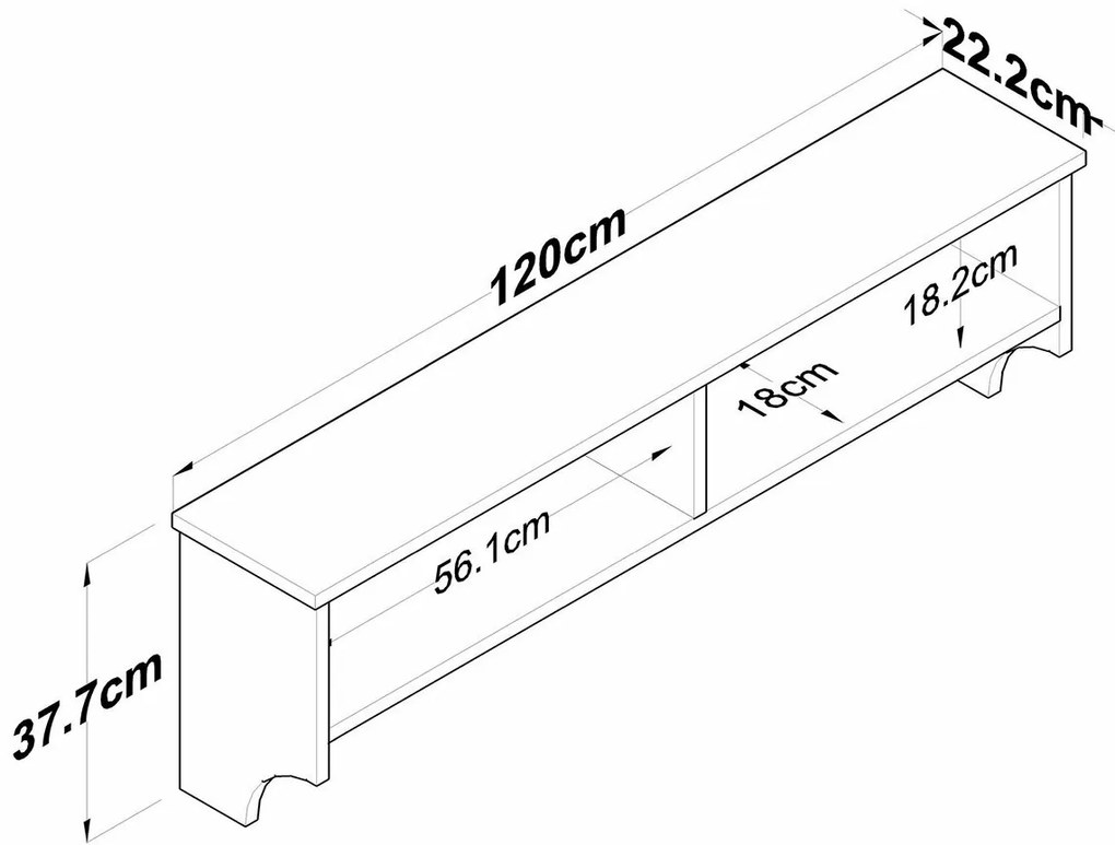 Cuier de perete Polo White and Walnut