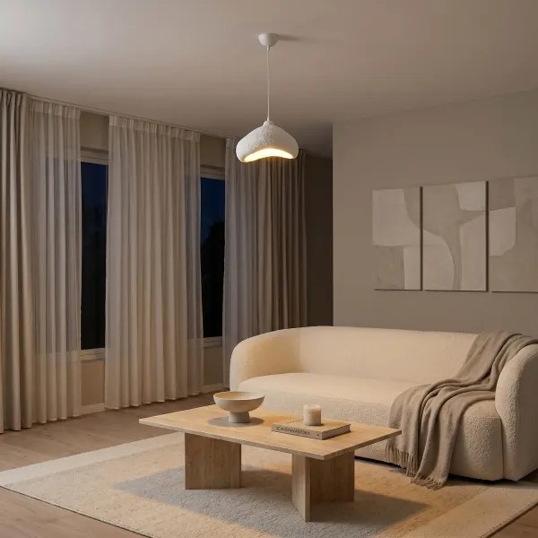 Brilagi - Lampă suspendată cu cablu WABI SABI 1xE27/40W/230V Ø 30 cm albă