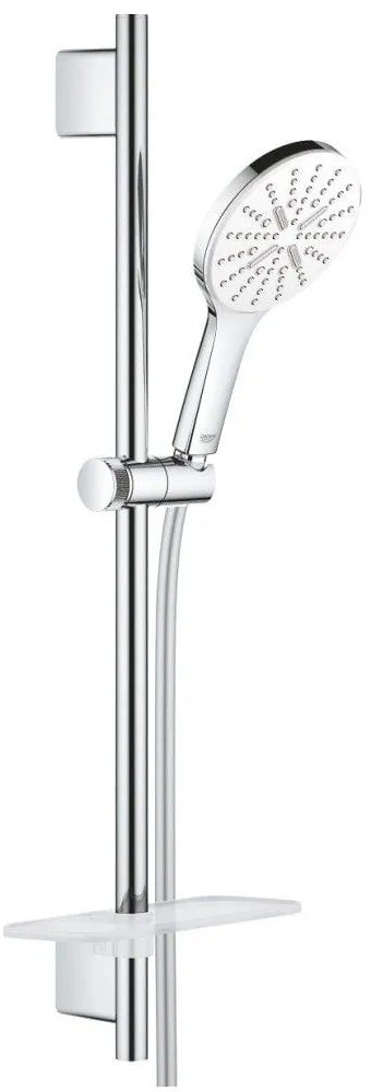 Grohe Rainshower Eco SmartActive 130 Set dus cu bara 60 cm si savoniera, crom alb (moon white)