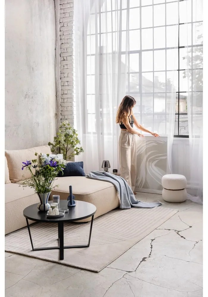 Colțar roz deschis extensibil cu tapițerie din țesătură bouclé (cu colț pe partea dreaptă) Quinoa – Bonami Selection