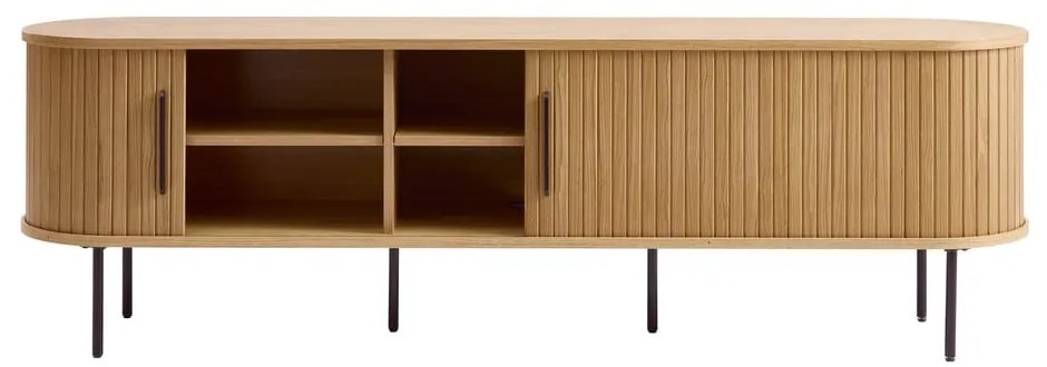 Comodă TV cu aspect de lemn de stejar 56x180 cm Nola – Unique Furniture