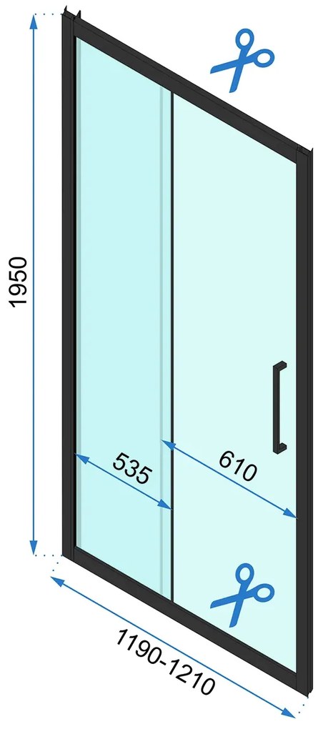 Cabina de dus Rapid Slide Negru 100x80cm, Rea