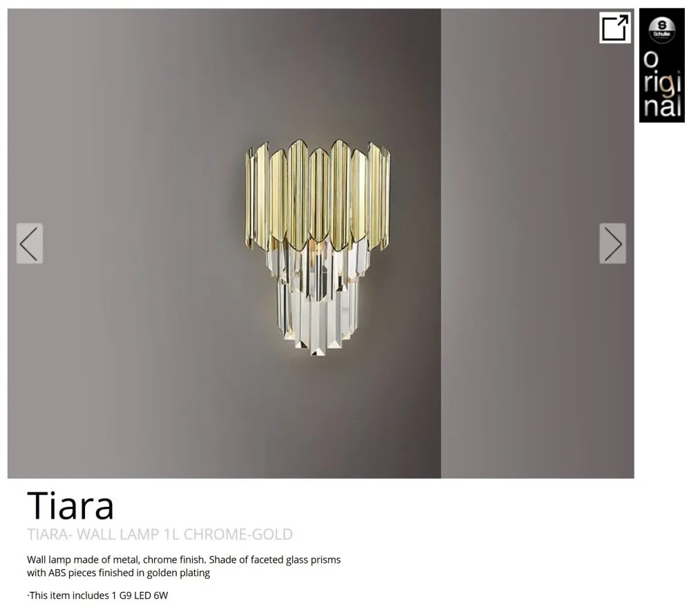 Aplica de perete design elegant Tiara crom/auriu