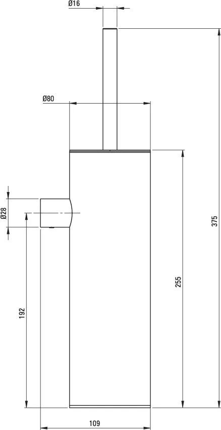 Round Perie toaletă, montare pe perete Finisaj: Auriu periat ADR_R721