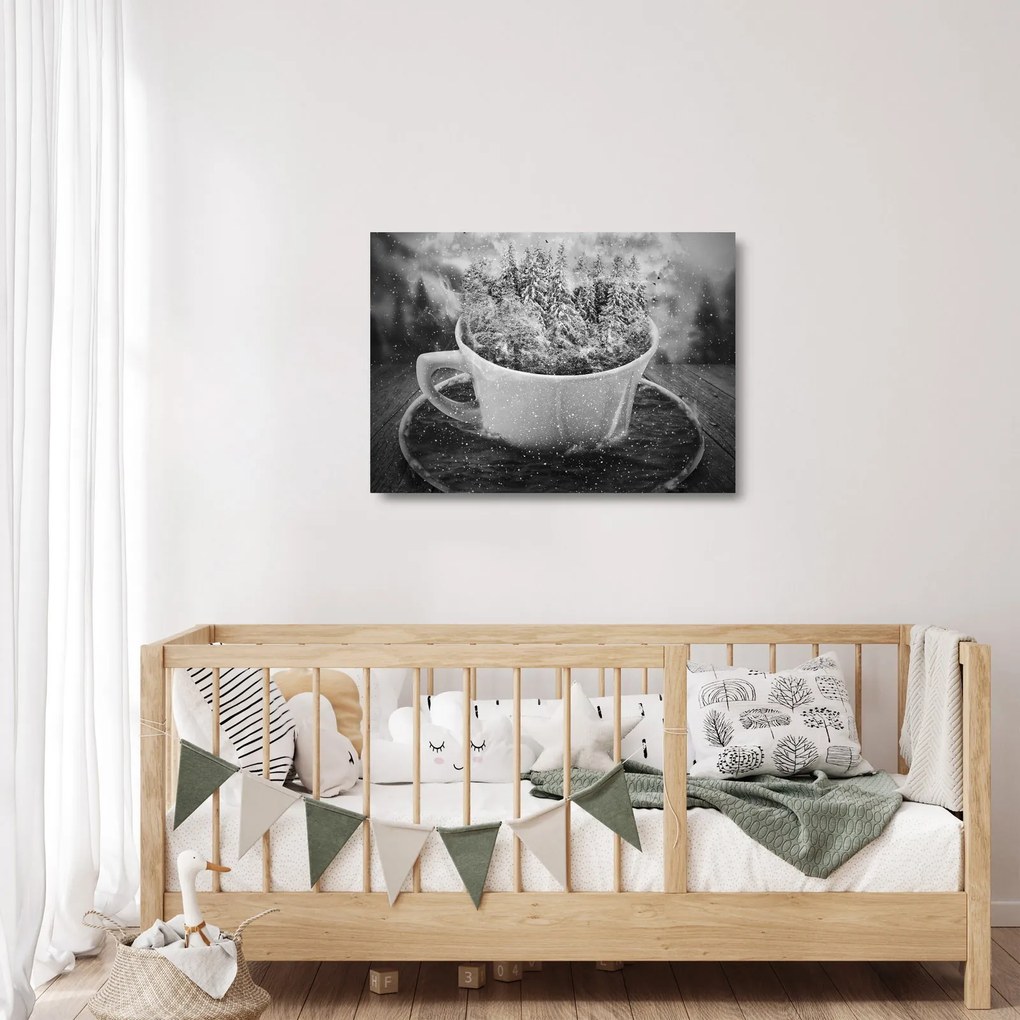 Tablou pe sticlă - O ceașcă de natură (70x50 cm)