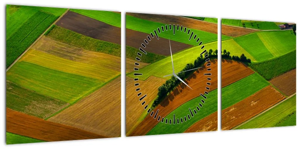 Tablou - Lan, luncile (cu ceas) (90x30 cm)