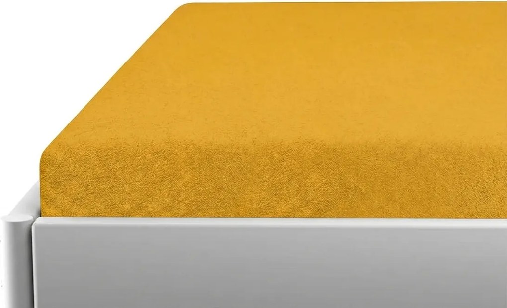 Cearsaf frote pentru patut copii PREMIUM 60x120 cm galben-portocaliu
