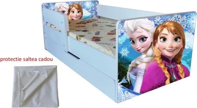 Pat copii  junior 2-9 ani Frozen ,saltea si husa de protectie cadou