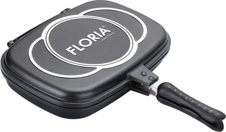 Tigaie dubla Floria ZLN7019 Negru, parti detasabile, usor de curatat